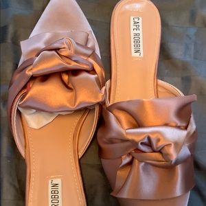 NIB Cape Robbin pink satin mule. Size 7.5